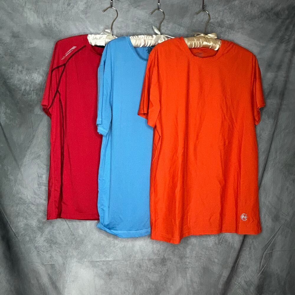 Lot of 3 Shirts Men L/XL Athleisure Workout Avia Perry Ellis Nautica Gym Tennis